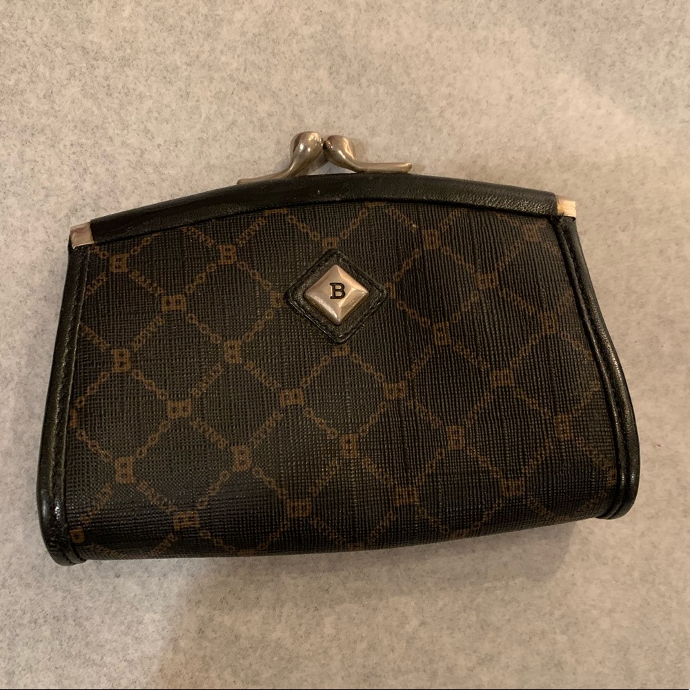 AUTH Bally Brown Coin Wallet Bag